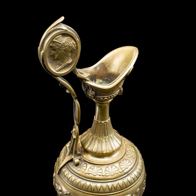 Metal 1850's Pair of Antique Ornamental Ewers For Sale - Image 7 of 12