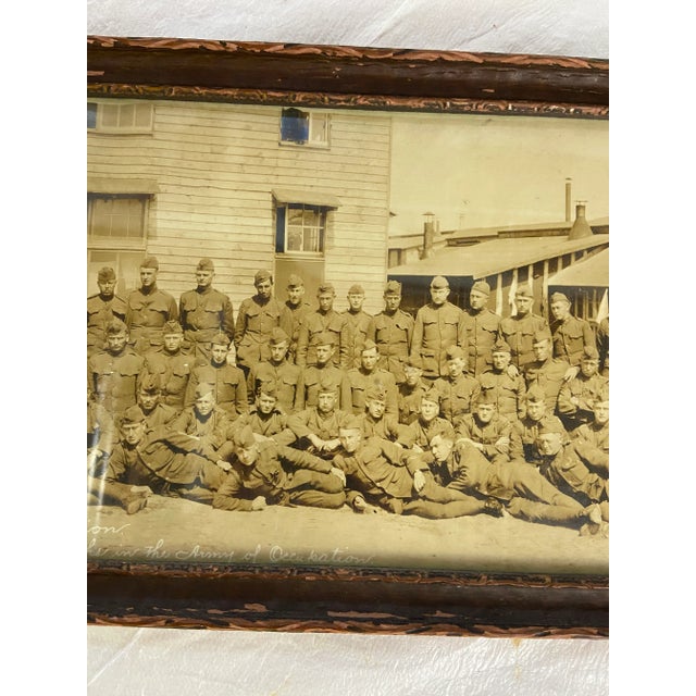 Antique Panoramic Group Military Photo, Framed For Sale - Image 6 of 11