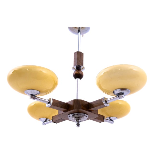 Art Deco Chandelier, Poland, 1950s For Sale