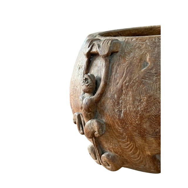 1950s Set of Monumental Mid-20th Century Teak Burl Wood Bowls, Hand-Carved For Sale - Image 5 of 18
