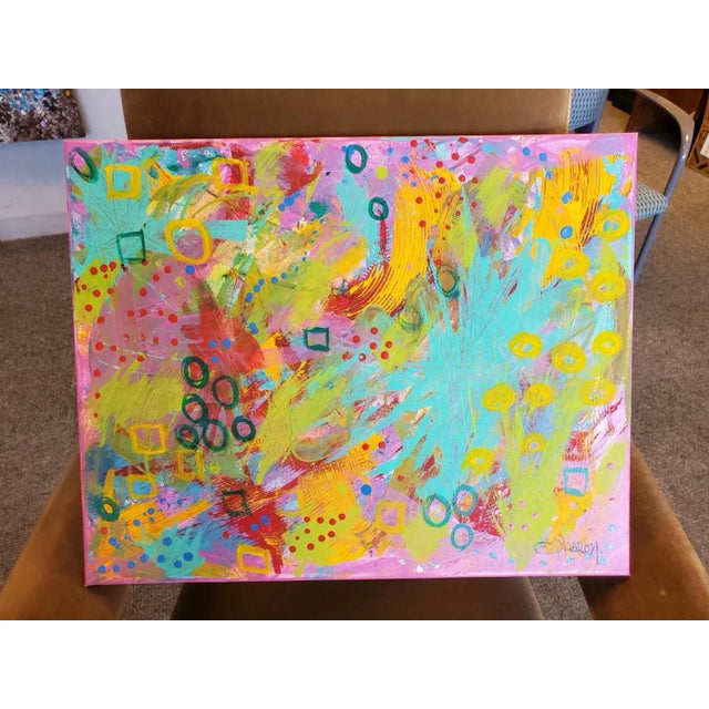 "Always Fight Like a Girl" Contemporary Abstract Expressionist Acrylic Painting For Sale - Image 4 of 4