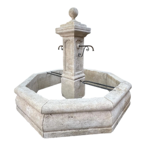 Le Louvre Carved Limestone Center Fountain From the South of France