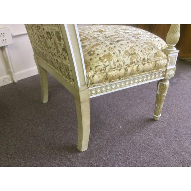 French Carved and Painted Armchairs With Portraits - a Pair For Sale - Image 12 of 13