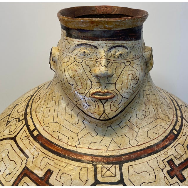 Ceramic Monumental Amazonian Shipibo-Conibo Anthropomorphic Pottery Vessel For Sale - Image 7 of 11