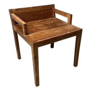 Andrianna Shamaris Minimalist Teak Wood Chair For Sale