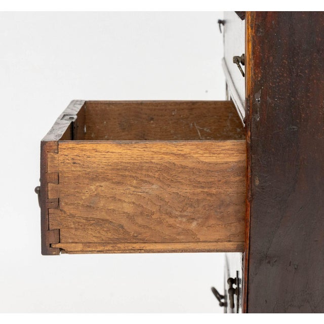 Wood George III Oak Bureau Bookcase, 19th Century For Sale - Image 7 of 9