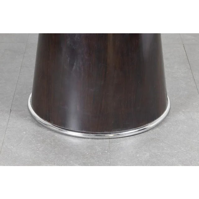 Brown Round Extendable Dining Table, 1970s For Sale - Image 8 of 9