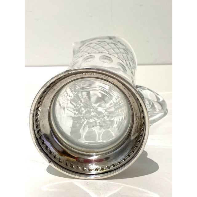 Glass and Sterling Sliver Pitcher English Hallmarks For Sale In Miami - Image 6 of 10