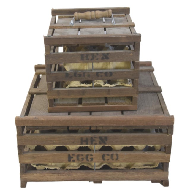 Brown Antique Slated Wood Egg Crates, Set of 2 For Sale - Image 8 of 8