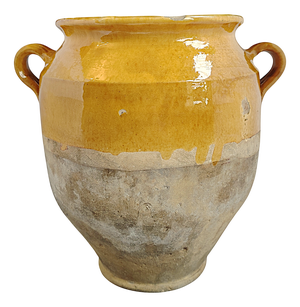 French Glazed Pottery Confit Pot, 1800s