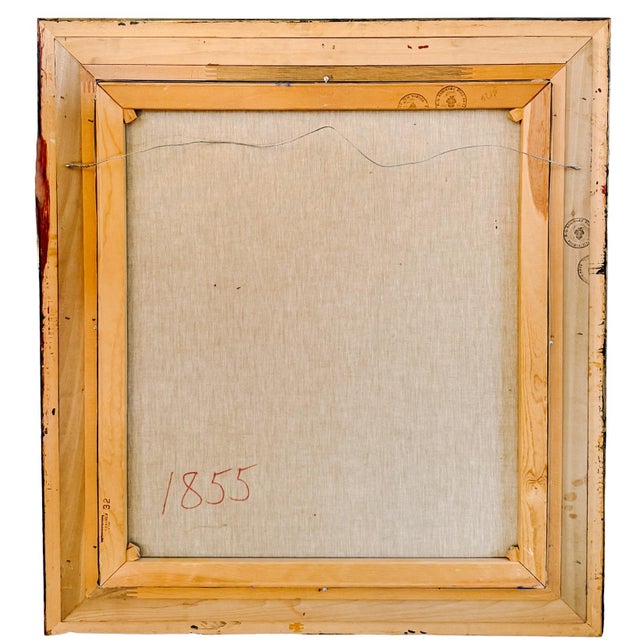 Mid 20th Century Large Scale English School Equestrian Fox Hunt Oil Painting in Giltwood Frame, Signed For Sale - Image 4 of 4