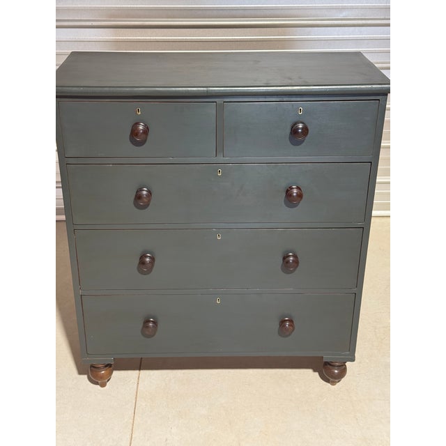 Victorian Antique Two Over Three Drawers - Painted Chest of Drawers From England For Sale - Image 3 of 18