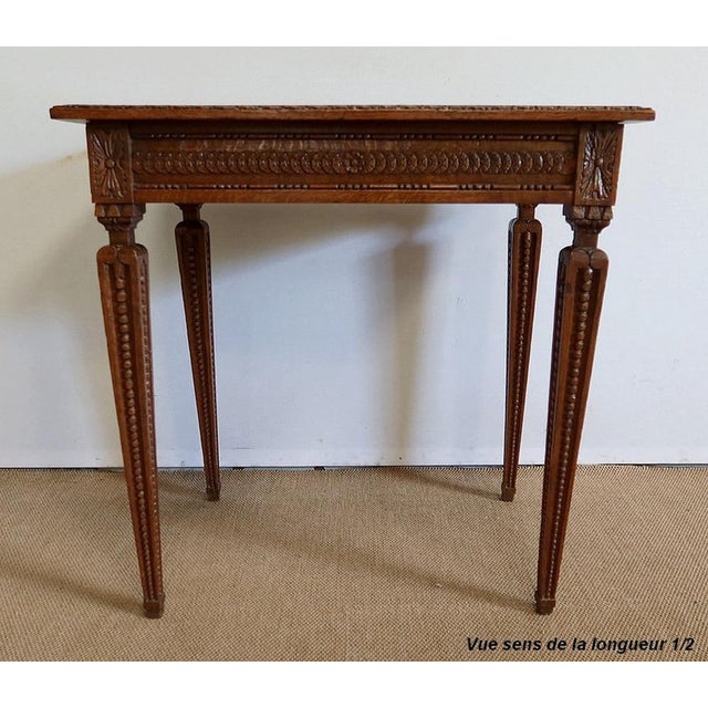 Small Louis XVI Side Table in Solid Oak, 1900 For Sale - Image 15 of 18