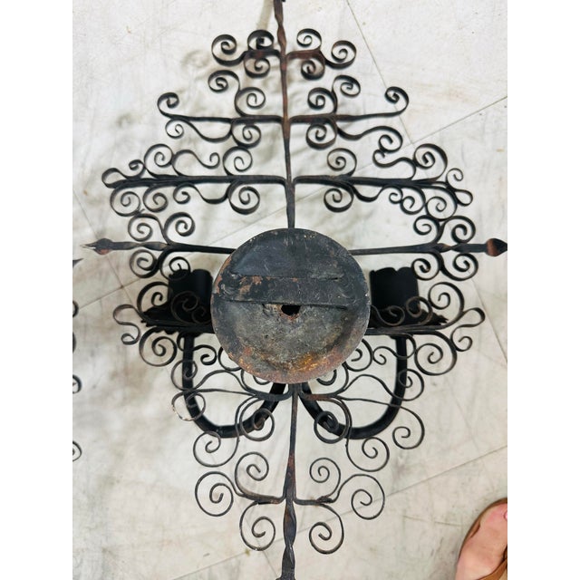 Metal Vintage Iron Wall Sconces, a Pair For Sale - Image 7 of 9