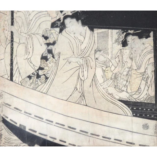 18th Century Japanese Woodcut For Sale - Image 4 of 7