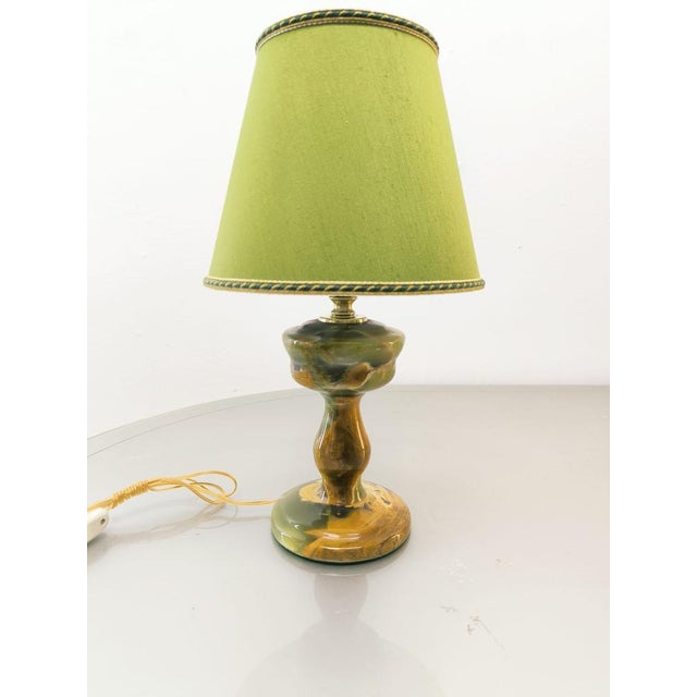 Onyx Table Lamp with Fabric Lampshade For Sale - Image 14 of 18