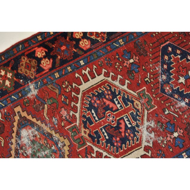 Name: Raja Size: 3.1 x 13.10 Age: Antique Pile: Low with patina About: Sensational and bold geometric antique runner with...