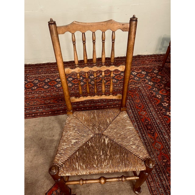 1960s Set of 6 Stickley Style Fayetteville Ny Solid Wood Spindle-Back Chairs For Sale - Image 9 of 10