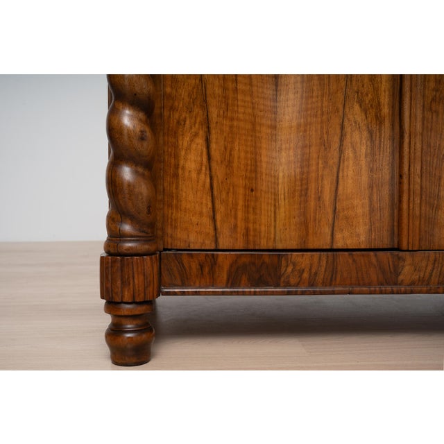 Antique German Biedermeier Walnut Cabinet with Spiral Columns, 1860 ...