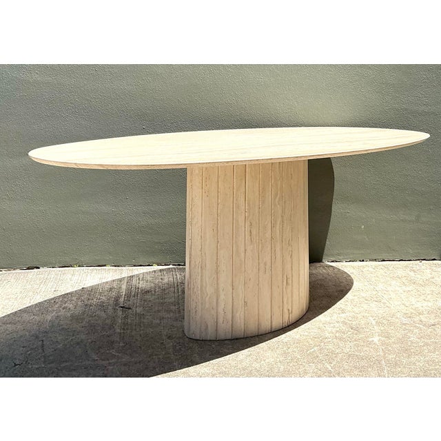 Vintage Italian Travertine Oval Dining Table For Sale - Image 12 of 12
