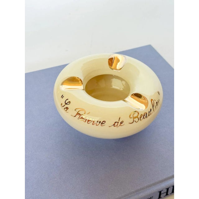 Ceramic Vintage 5-Star Hotel La Reserve De Beaulieu Nice France Ceramic Ashtray Catchall Dish For Sale - Image 7 of 12