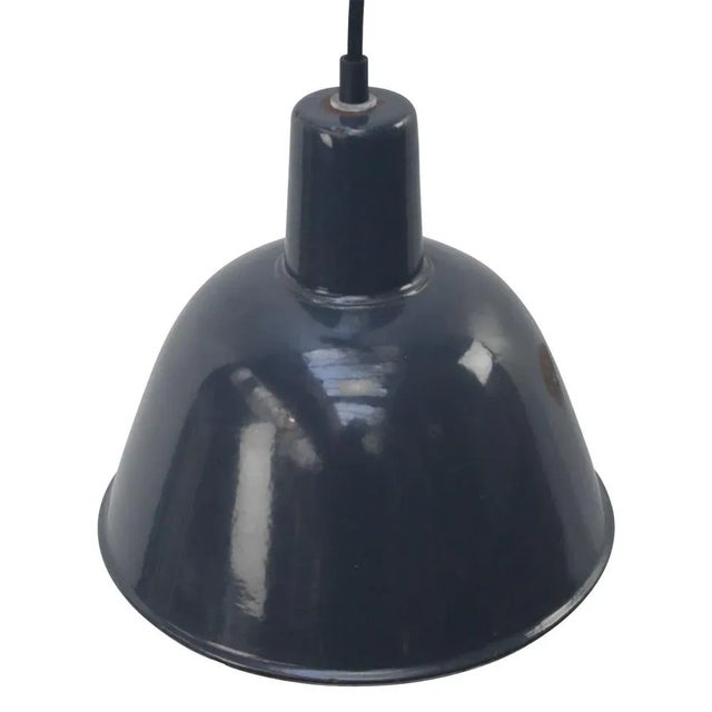 small pendant industrial dark blue enamel white interior E27 / E26 Up to 250V (Europe/UK Standard).The wiring of this item...