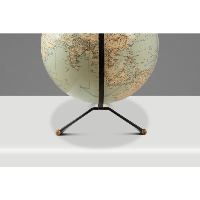 Blue Mid-Century Modern Space Age Inflatable Table Top Globe W/ Metal Stand by c.s. & Hammond & Co. , Usa, C. 1950s For Sale - Image 8 of 18