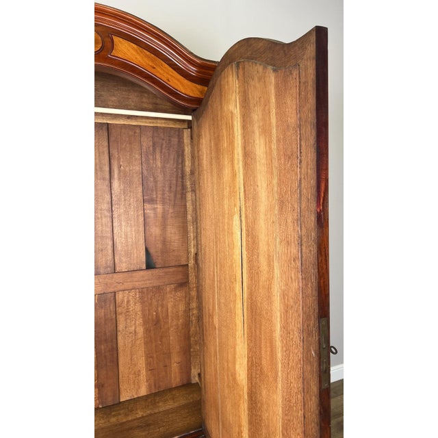 Antique French Style Carved Mahogany Mirrored Wardrobe For Sale - Image 13 of 17