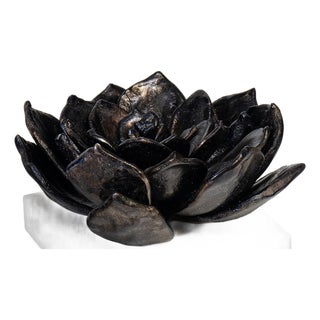 Succulent Sculpture 1, Blackened Zinc For Sale