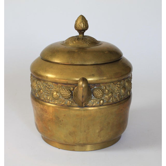 Antique Brass Jugendstil Lidded Wine Bowl For Sale In Milwaukee - Image 6 of 12
