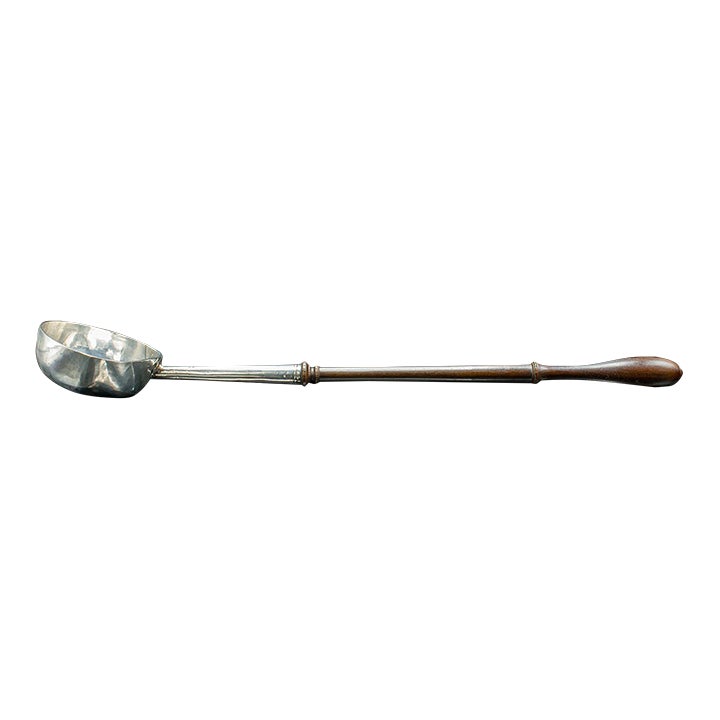 Antique Toddy Ladle, English, Silver, Long Serving Spoon, Hallmarked, Georgian