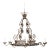 1920s French Art Deco Iron Chandelier Eight Light Chandelier with Scrolling Arms For Sale