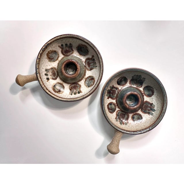 Pan-Shaded Studio Ceramic Art Candleholder by Noomi Backhausen for Søholm Stentøj, Denmark, 1970s, Set of 2 For Sale - Image 10 of 10
