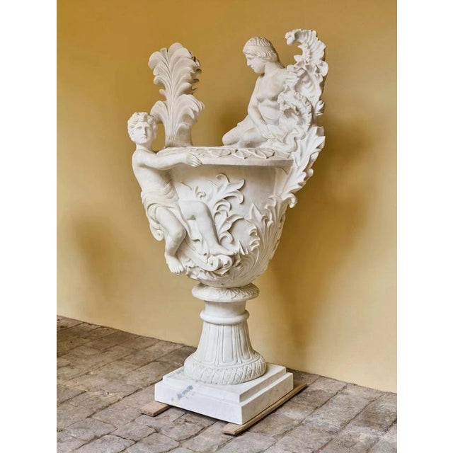 Classicist Marble Vase with Figural Decoration For Sale - Image 12 of 12