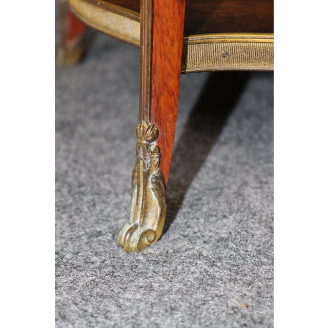 19th C French Louis XV Style Bronze Ormolu Mounted Two Tier End Table For Sale - Image 14 of 14