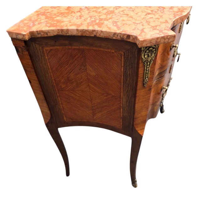 Antique 19th French Louis XV Style Marble Top Parquetry Commode For Sale In Washington DC - Image 6 of 15