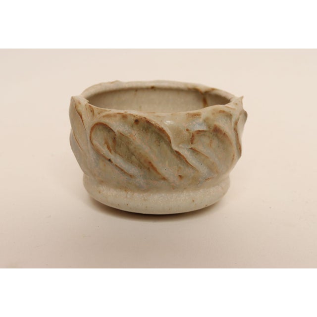 Cream Small Studio Ceramic Matte Glazed Incised Ceramic Bud Vase by Deanna Nichols For Sale - Image 8 of 12