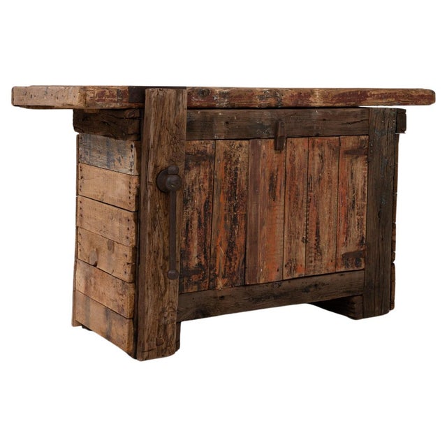 20th Century French Industrial Wooden Work Table For Sale - Image 15 of 18