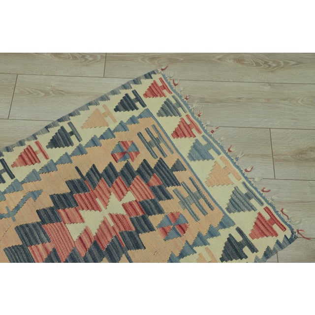 1970s 1970s Southwetern Style Handmade Beige Kilim Runner Rug For Sale - Image 5 of 10