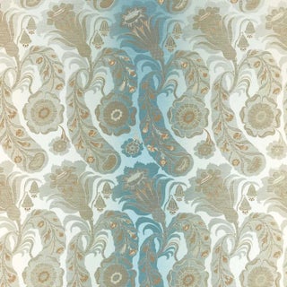 Zoffany Sezincote Damask Fabric in La Seine - a Sample For Sale