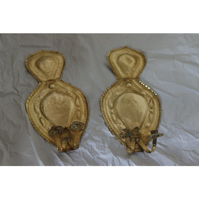 Mid-Century Baroque Swedish Brass Sconces, Set of 2 For Sale - Image 11 of 14