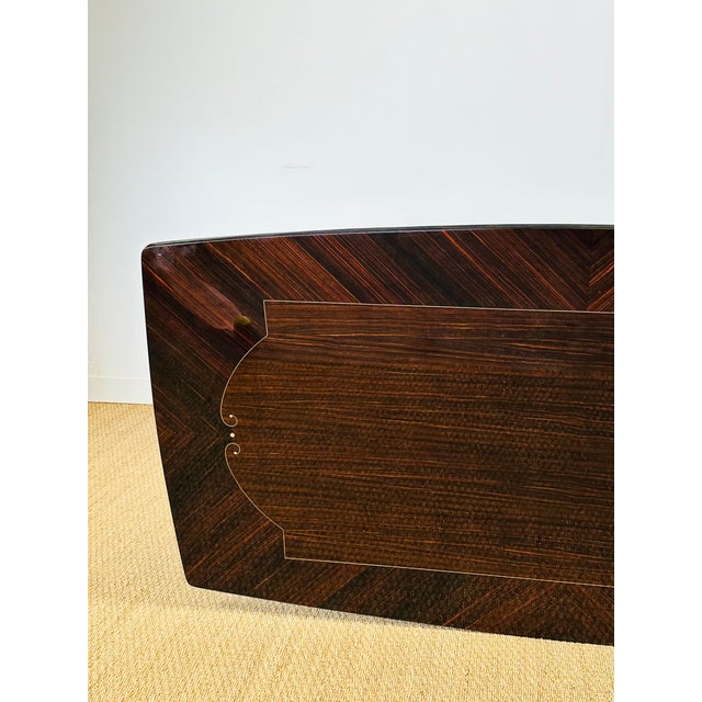 Wood Art Deco Macassar Dining Table, 1940s For Sale - Image 7 of 13