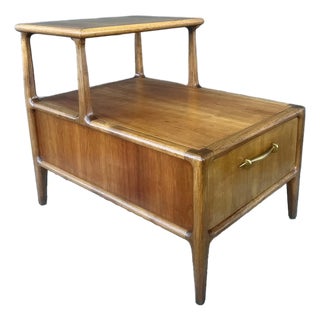Henredon Mid-Century Modern Two Tier Side Table With Drawer For Sale