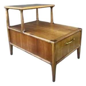 Henredon Mid-Century Modern Two Tier Side Table With Drawer