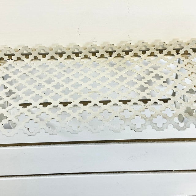 1960s Mid-Century Boho Chic Pierced Metal Wall Mounted Shelf, White For Sale - Image 11 of 15