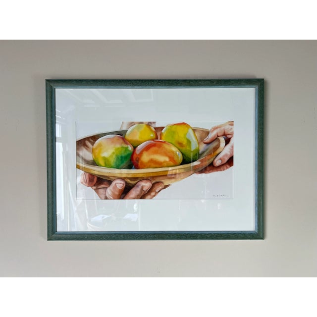 Modern Sean Callahan " Mango Man " Watercolor Painting, Framed For Sale - Image 3 of 12