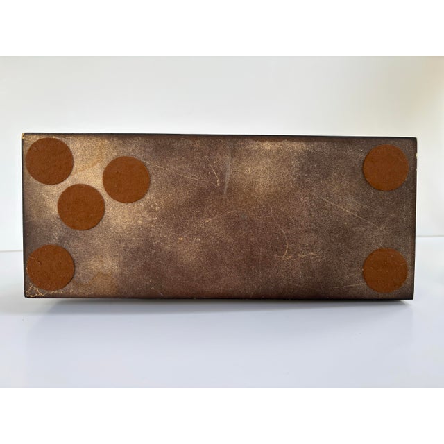 Vintage Bronze Finish Reclining Panther Sculpture on Modernist Base For Sale - Image 10 of 10