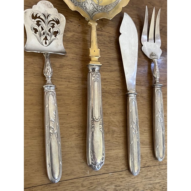 Silver Antique French Sterling Serving Utensils, Set of 4 For Sale - Image 8 of 10