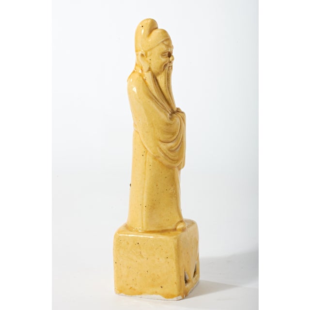 Mid 20th Century Chinese Wise Man Ceramic Figurine For Sale - Image 4 of 18