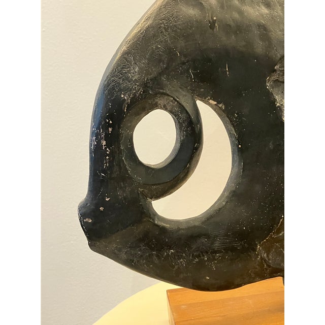 13" Vintage Abstract Fish Sculpture by Austin Productions - Brutalist Style For Sale - Image 6 of 9